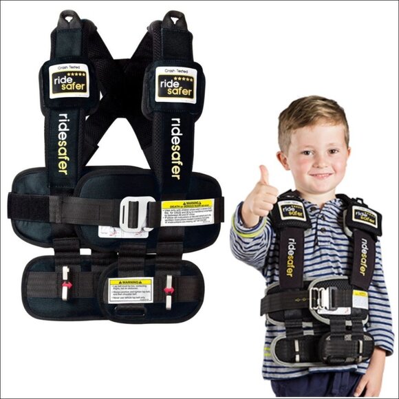 RideSafer Travel Vest Gen 5-Size: Small (30-60lbs) (JD14101BLG) Black - Picture 1 of 13